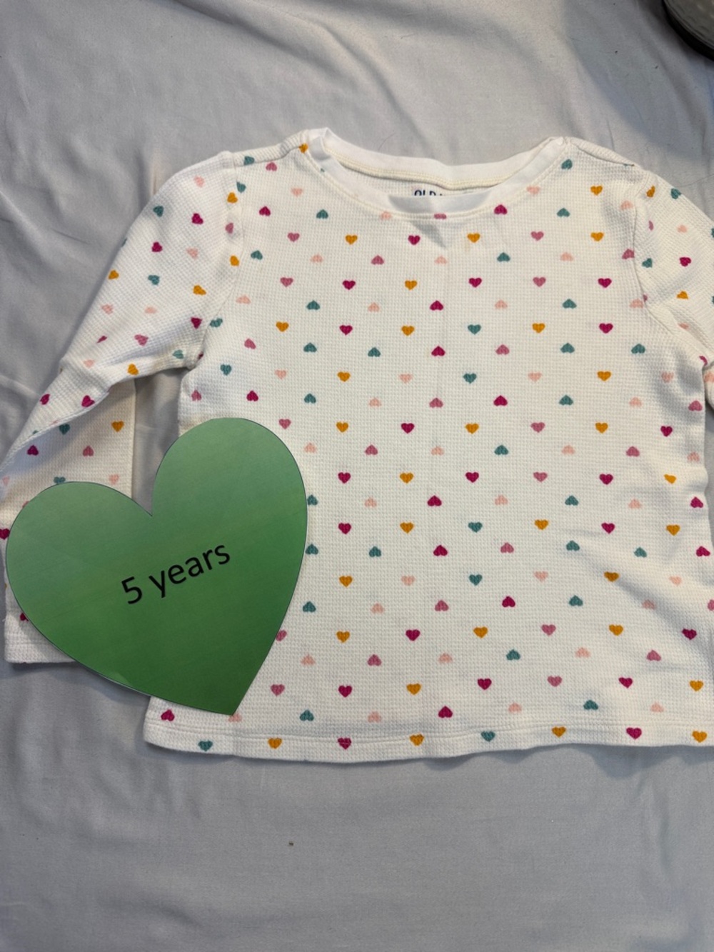 Old Navy - Colourful Heart Pattern Waffle Knit Kids T-Shirt